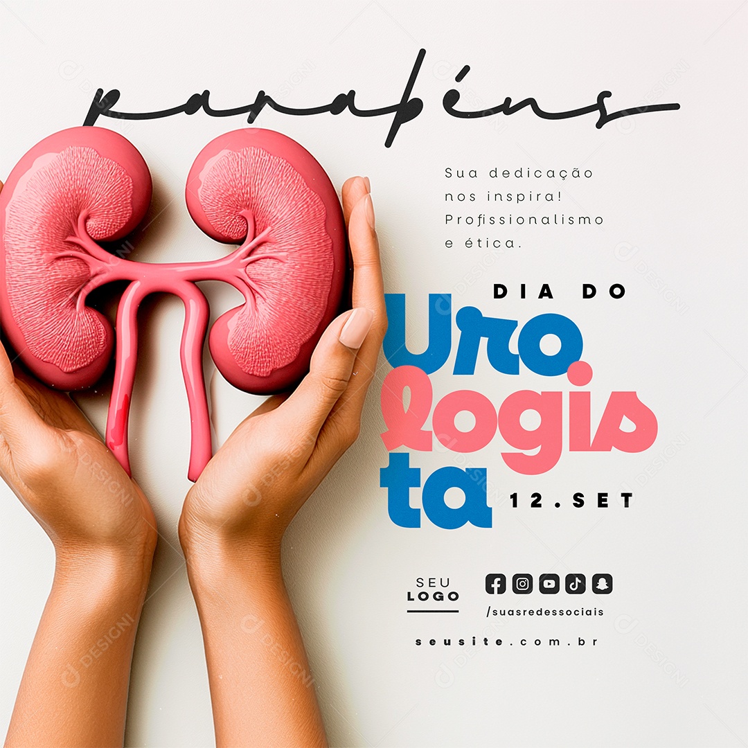 Dia do Médico Urologista 12 de Setembro Parabéns Social Media PSD Editável
