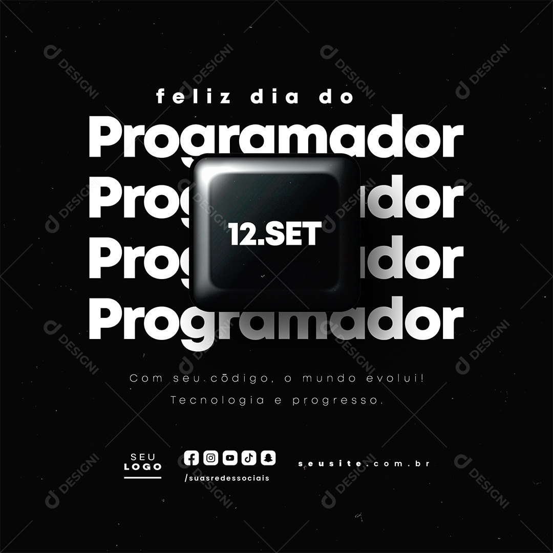 Feliz Dia do Programador 12 de Setembro Social Media PSD Editável