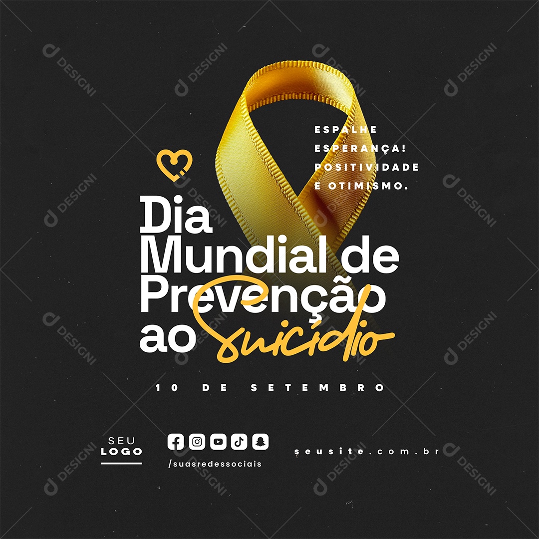 Dia Mundial de Prevenção ao Suicídio 10 de Setembro Social Media PSD Editável