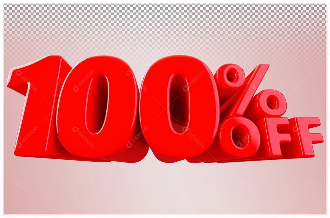 Desconto de 100% Off Elemento 3D Vermelho  Para Composição PSD