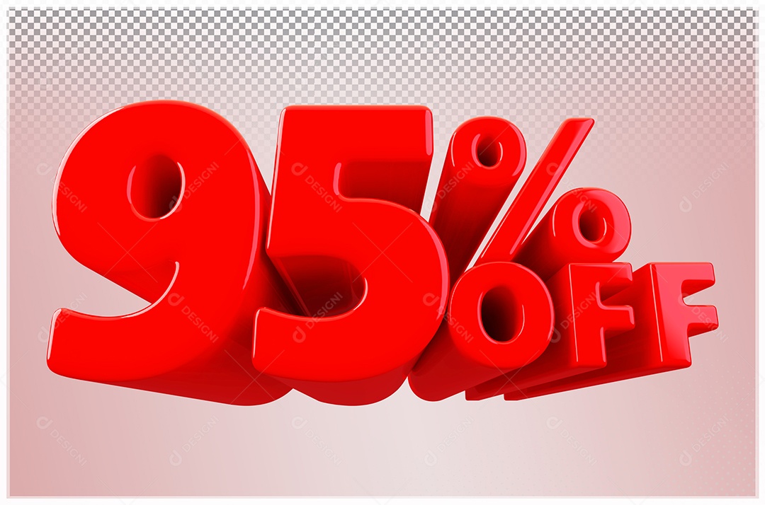 Desconto de 95% Off Elemento 3D Vermelho  Para Composição PSD