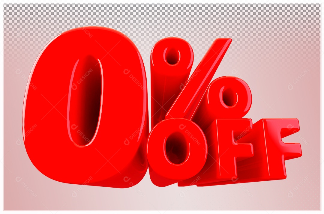 Desconto de 1% Off Elemento 3D Vermelho  Para Composição PSD