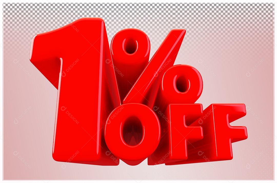Discount 1% Off 3D Element Red For PSD Composition