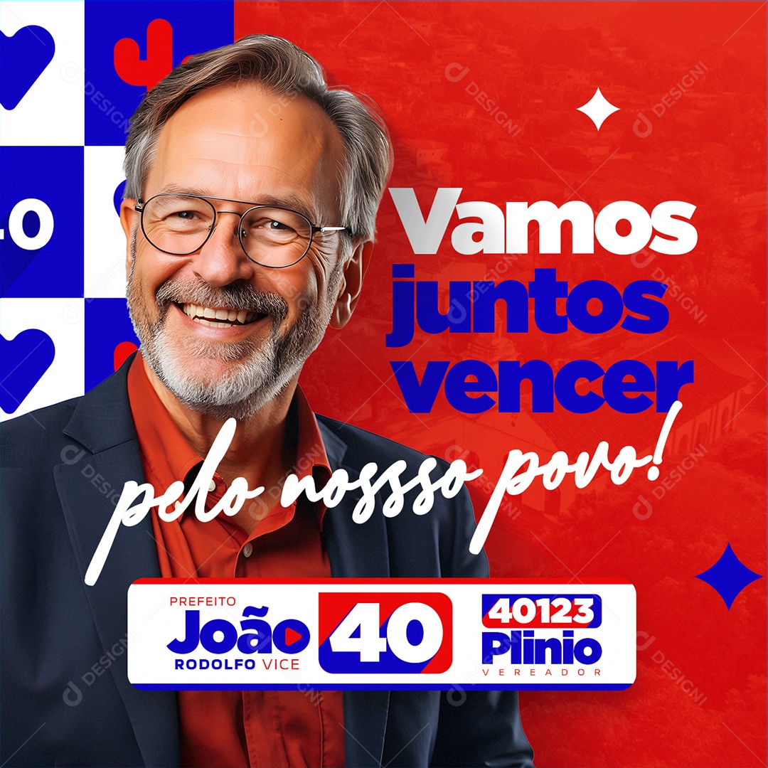 Política Eleições Vamos Juntos Vencer Social Media PSD Editável