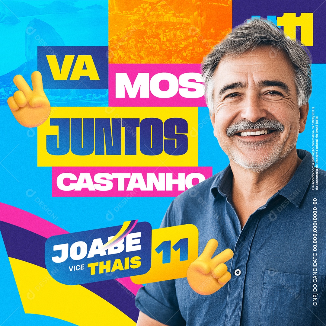 Política Eleição Prefeito Vamos Juntos Castanho Social Media PSD Editável