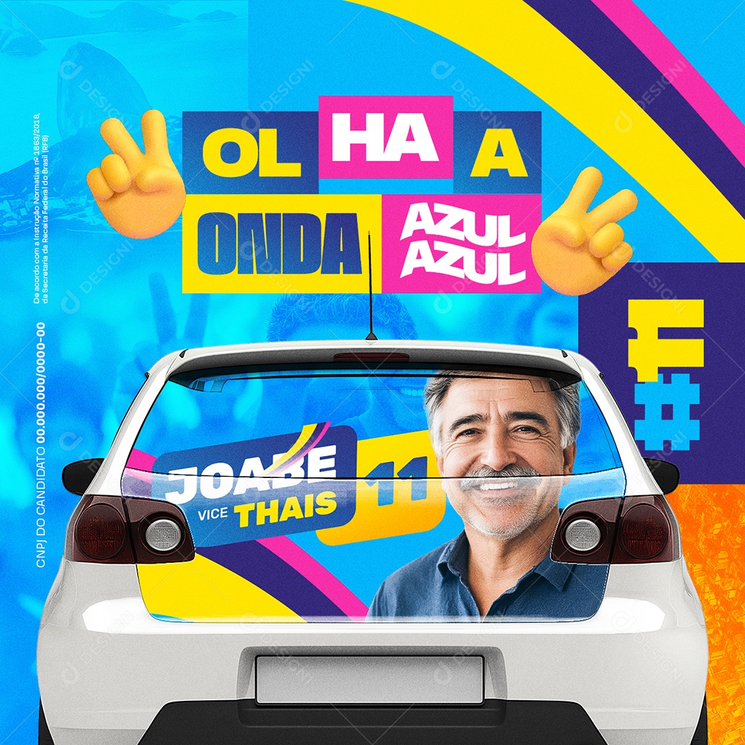 Política Eleição Olha a Onda Azul Prefeito Joabe Social Media PSD Editável