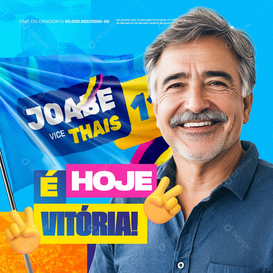 Política Eleição Prefeito Joabe é Hoje Vitória Social Media PSD Editável