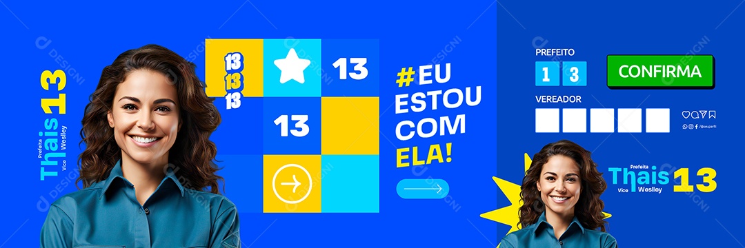 Carrossel Política Prefeita Thais Vice Weslley Social Media PSD Editável