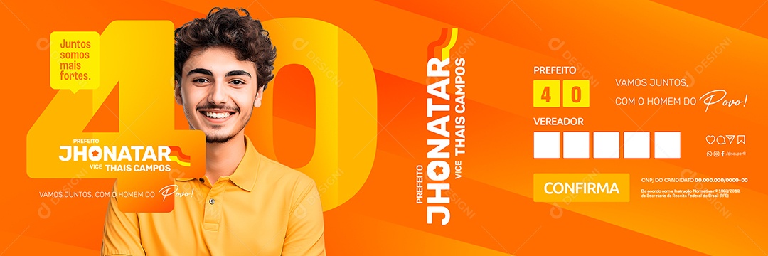 Carrossel Política Prefeito Jhonatar Vice Thais Campos Social Media PSD Editável