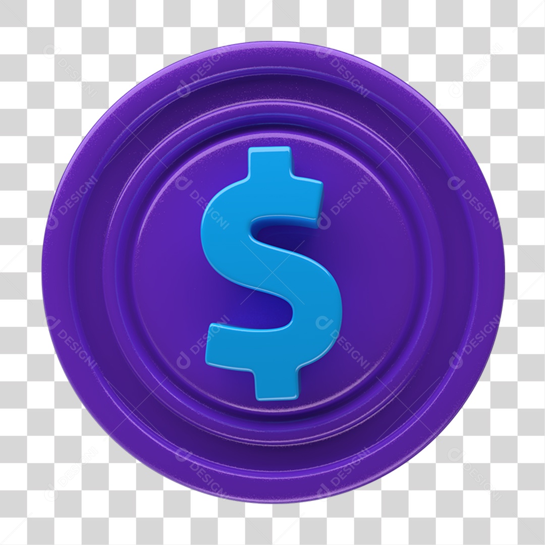 Ícone 3D Placa Símbolo Cifrão PNG Transparente