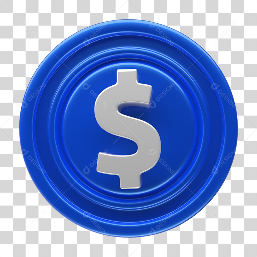 Ícone 3D Placa Símbolo Cifrão PNG Transparente