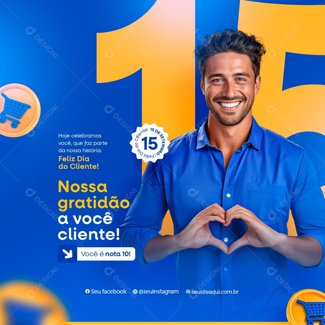 Dia do Cliente 15 de Setembro Social Media PSD Editável
