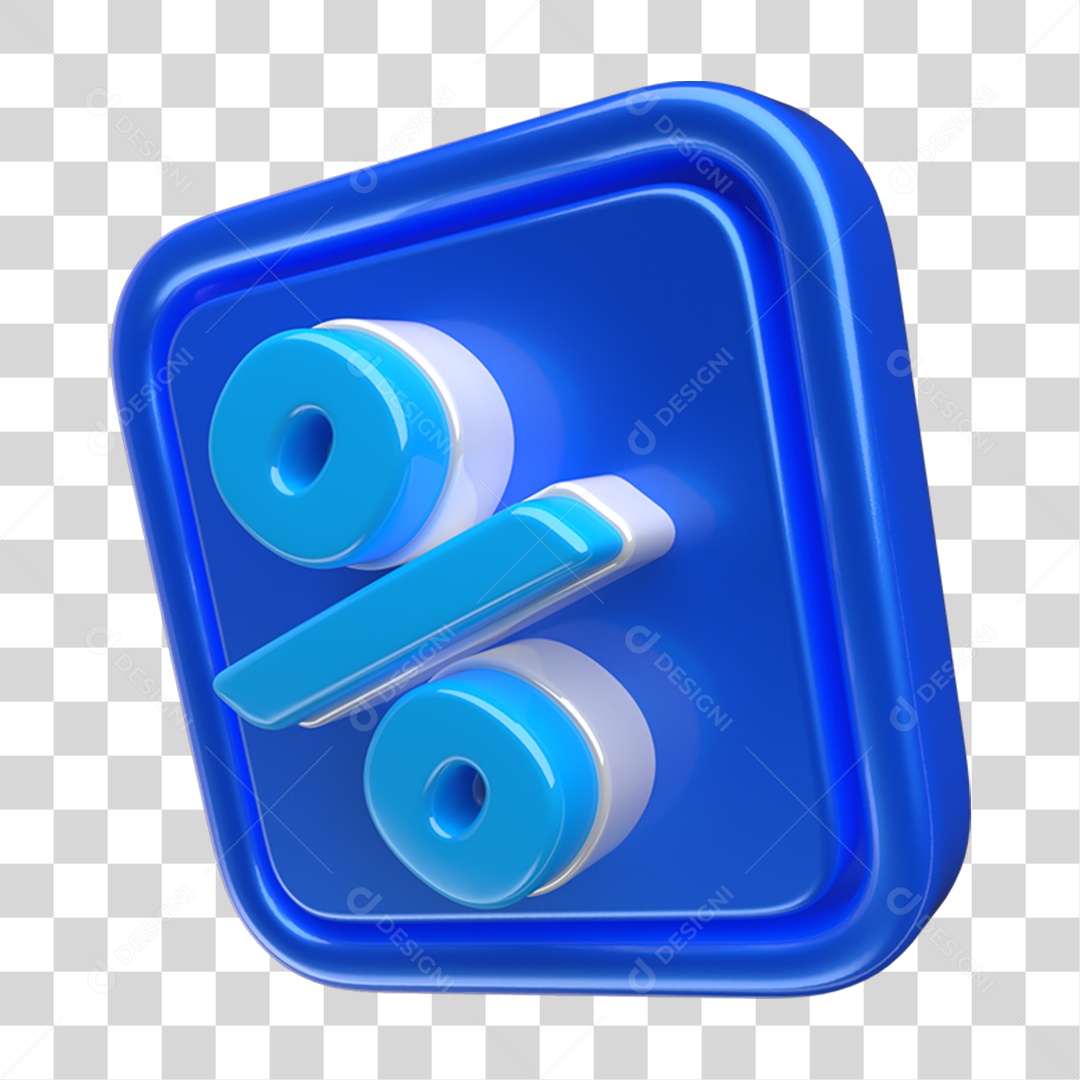 Ícone 3D Placa Símbolo Porcentagem PNG Transparente