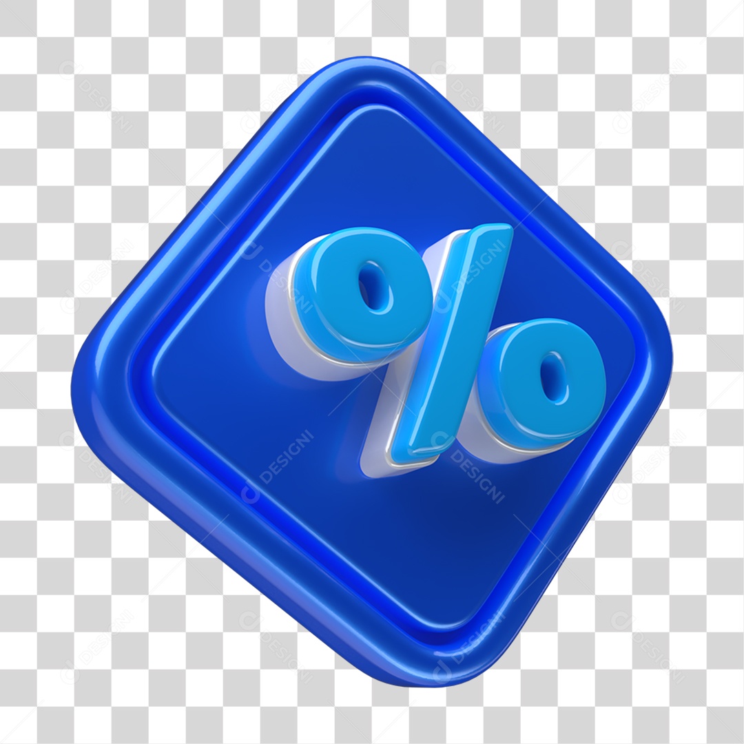Ícone 3D Placa Símbolo Porcentagem PNG Transparente