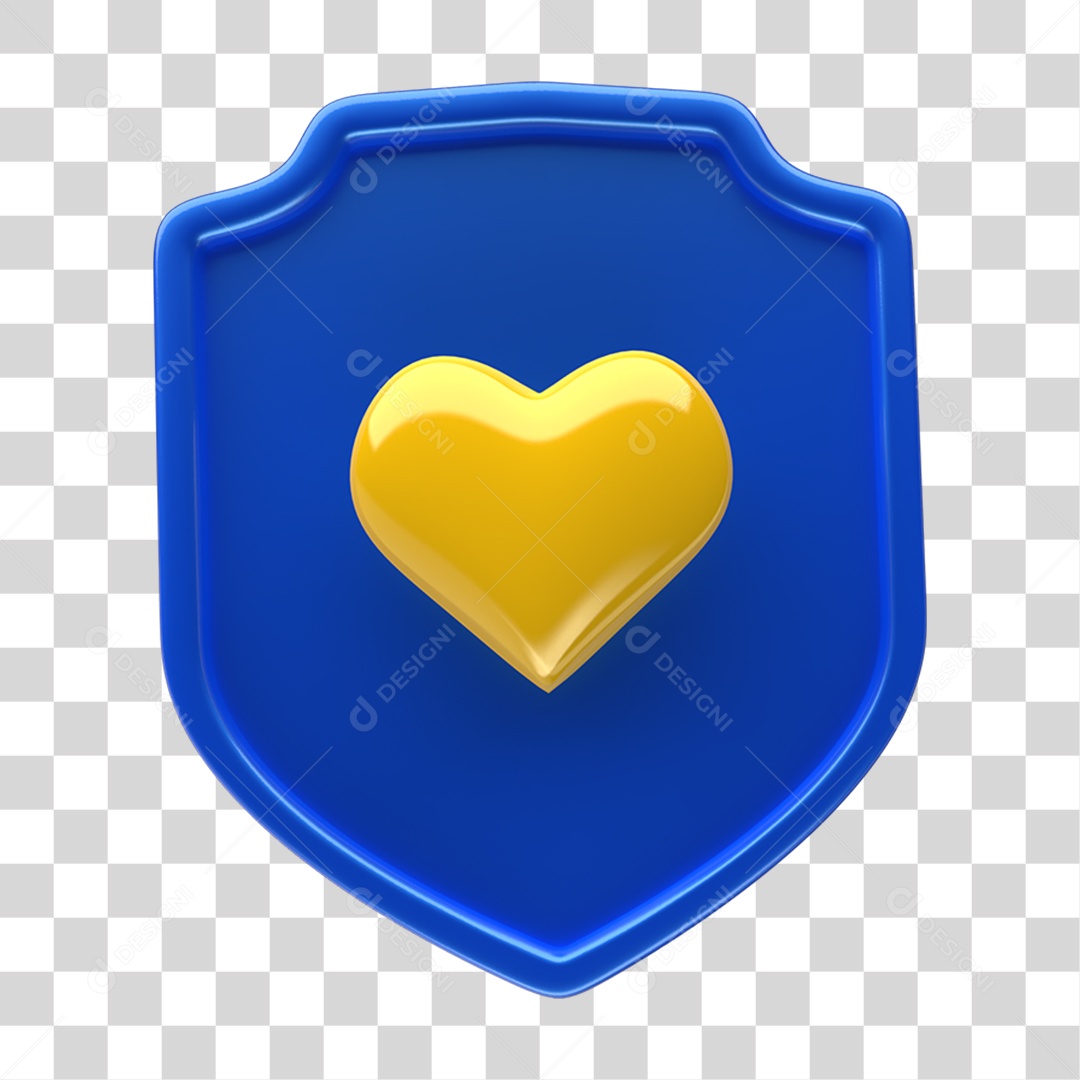 Ícone 3D Placa Símbolo Coração PNG Transparente