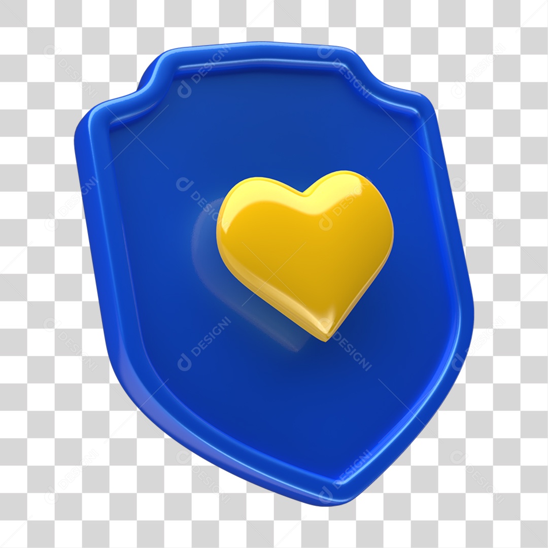 Ícone 3D Placa Símbolo Coração PNG Transparente