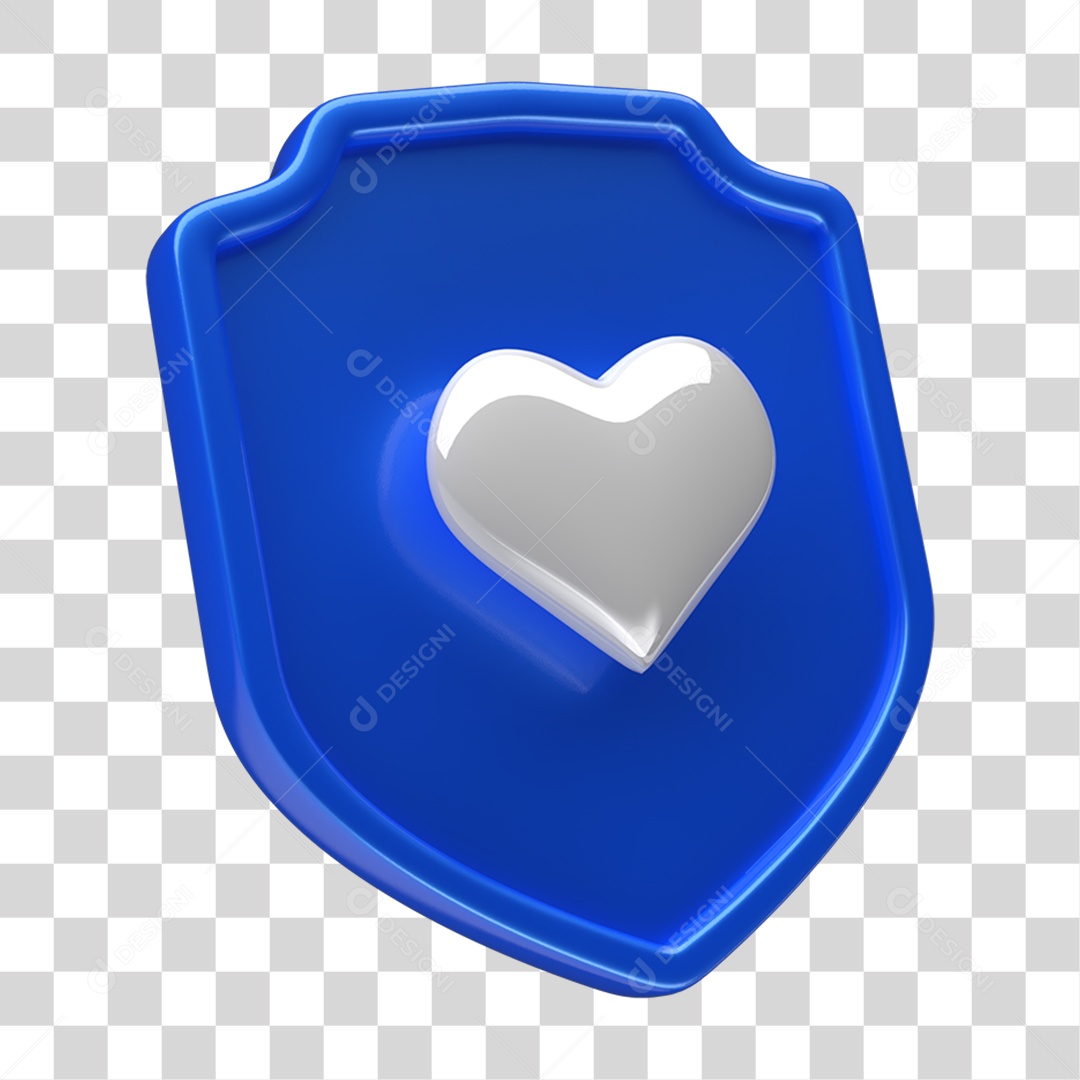 Ícone 3D Placa Símbolo Coração PNG Transparente