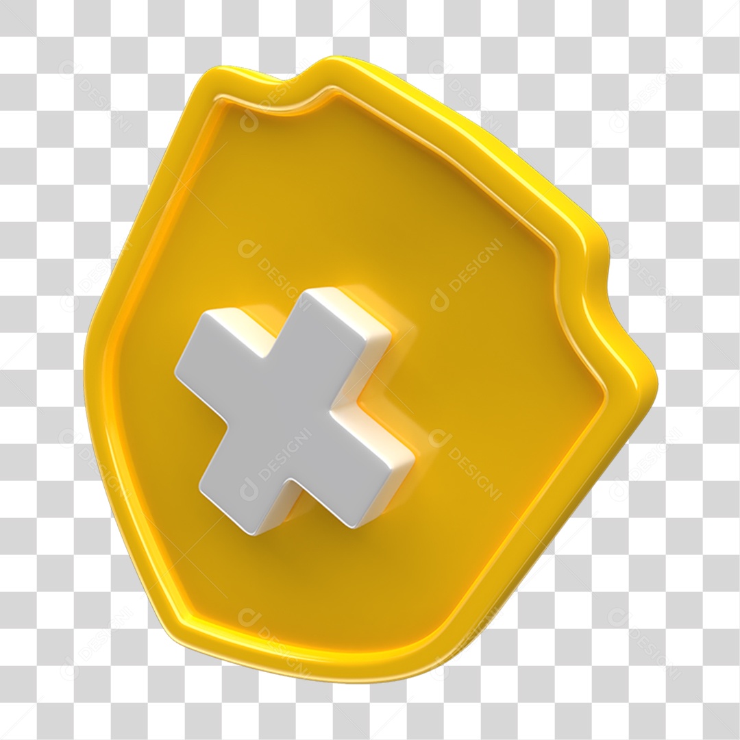 Ícone 3D Placa Símbolo + PNG Transparente