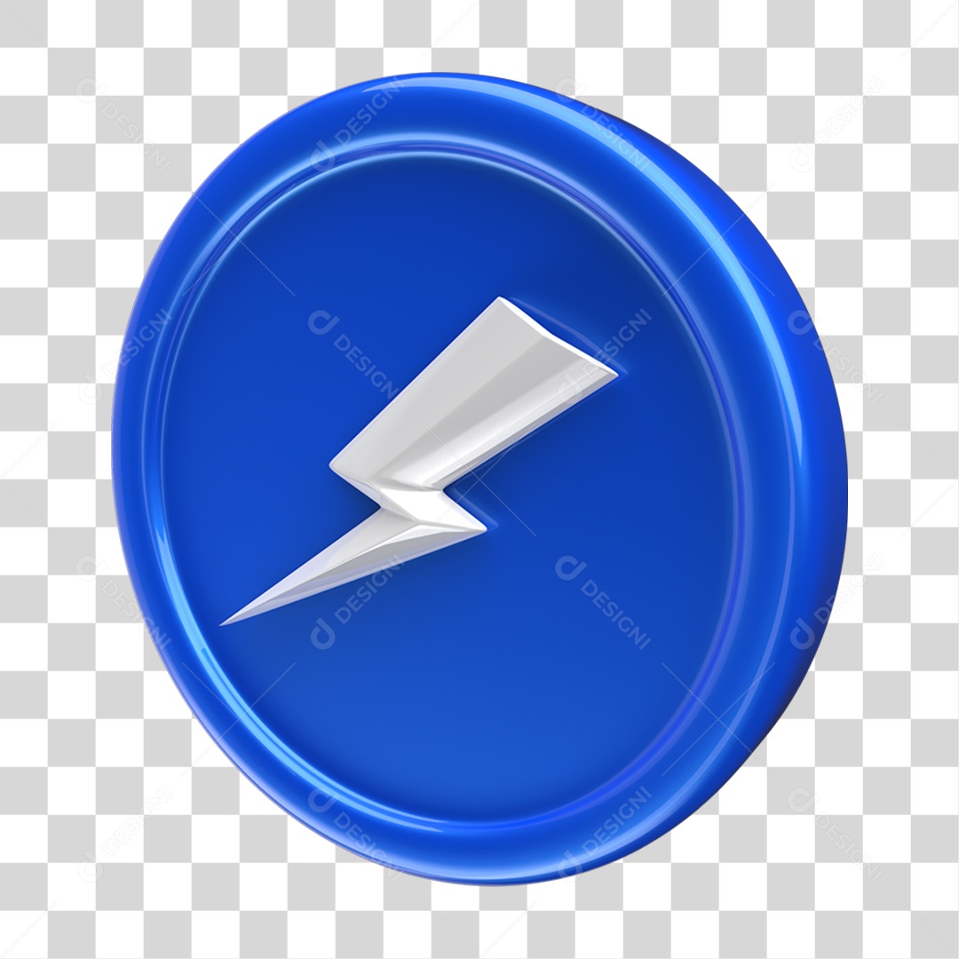 Ícone 3D Placa Símbolo Raio PNG Transparente