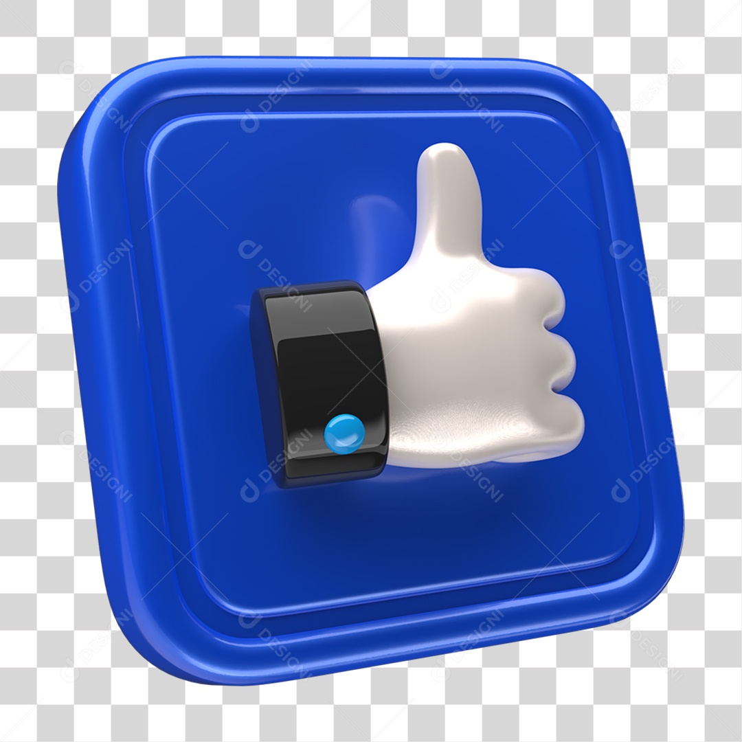 Ícone 3D Placa Símbolo Curtidas PNG Transparente