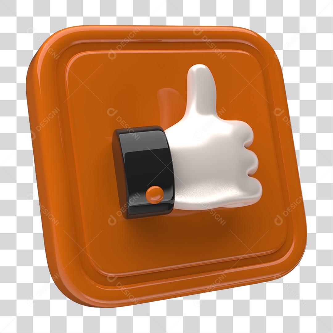 Ícone 3D Placa Símbolo Curtidas PNG Transparente