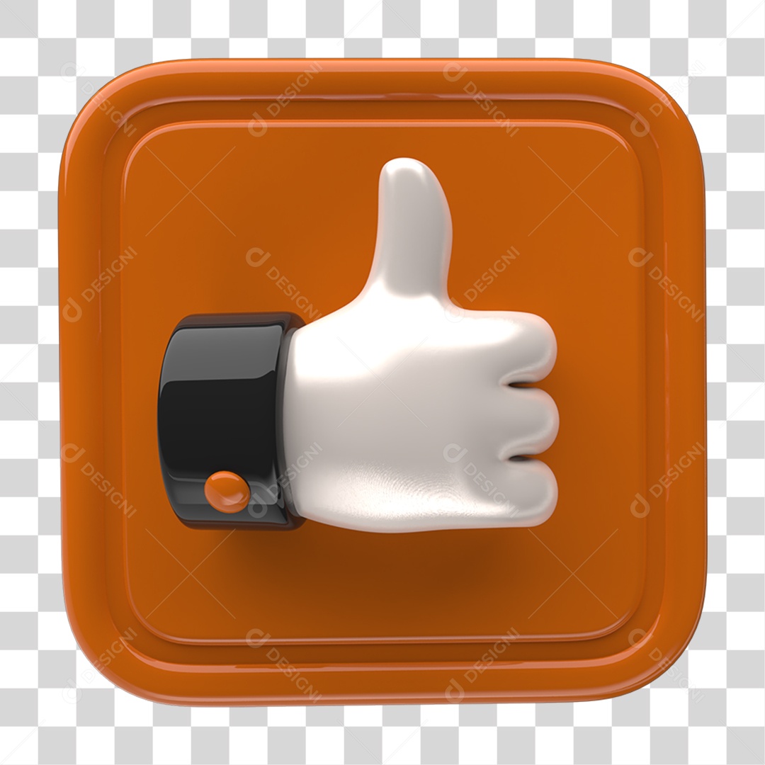 Ícone 3D Placa Símbolo Curtidas PNG Transparente