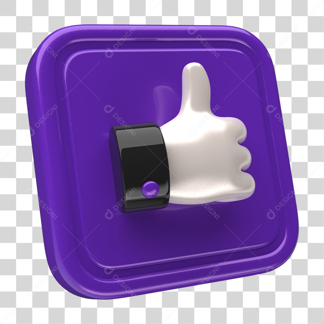 Ícone 3D Placa Símbolo Curtidas PNG Transparente