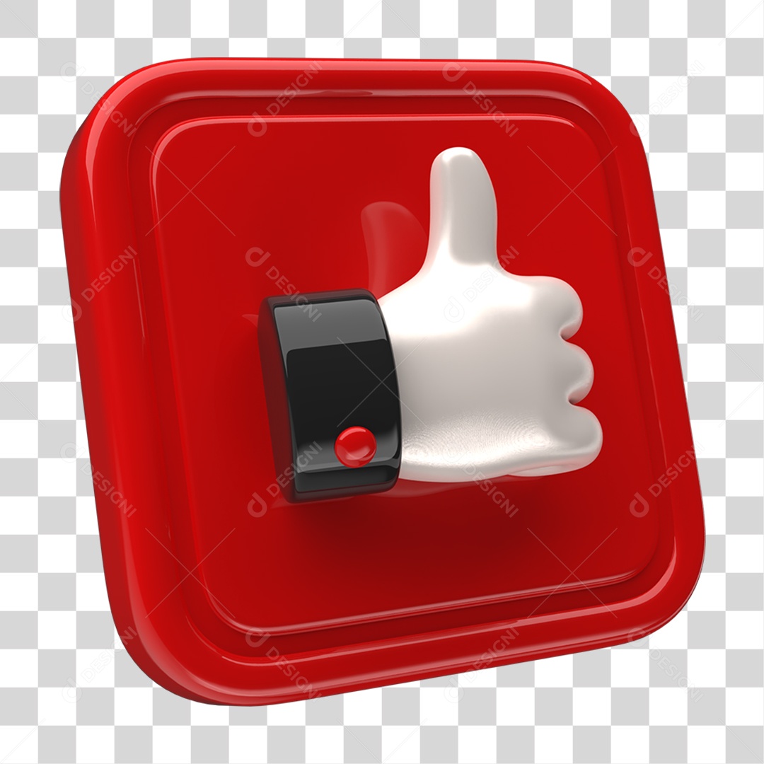 Ícone 3D Placa Símbolo Curtidas PNG Transparente