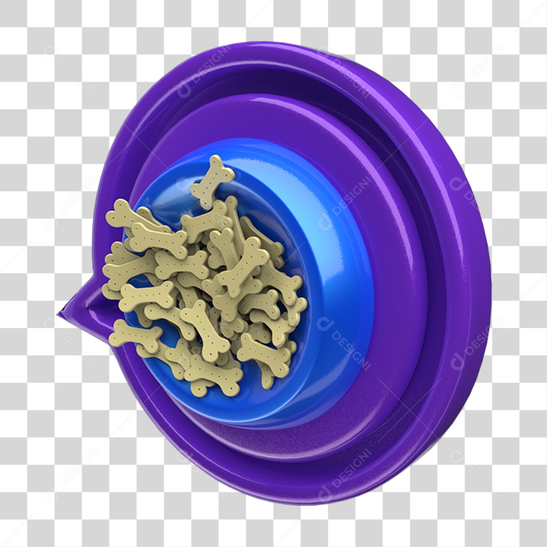 Ícone 3D Placa Símbolo Ossos Caninos Ração PNG Transparente