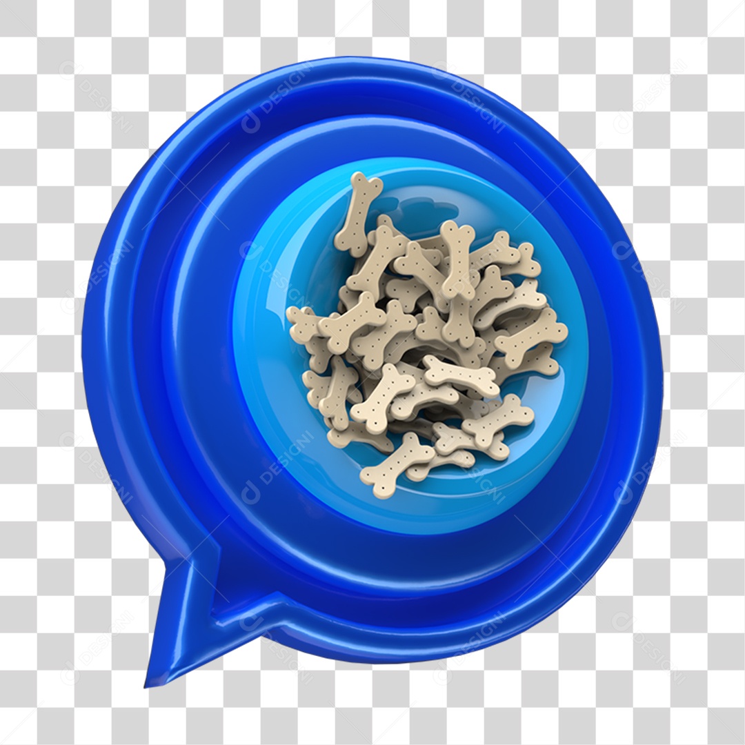 Ícone 3D Placa Símbolo Ossos Caninos Ração PNG Transparente