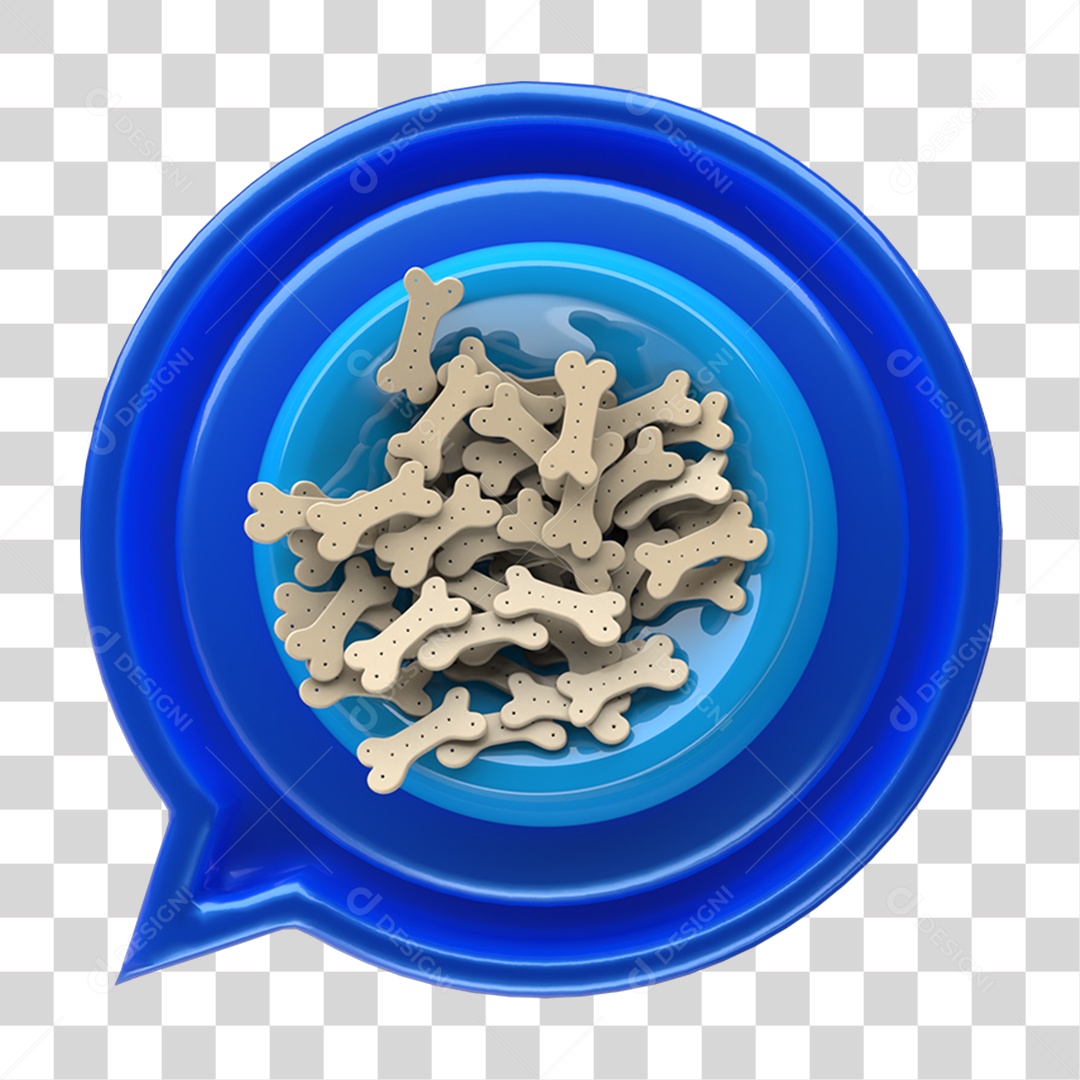 Ícone 3D Placa Símbolo Ossos Caninos Ração PNG Transparente