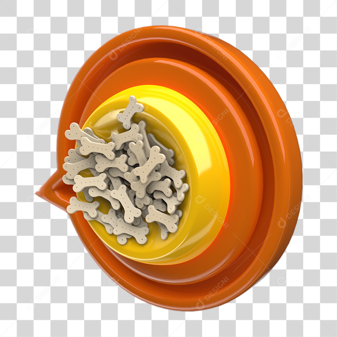 Ícone 3D Placa Símbolo Ossos Caninos Ração PNG Transparente