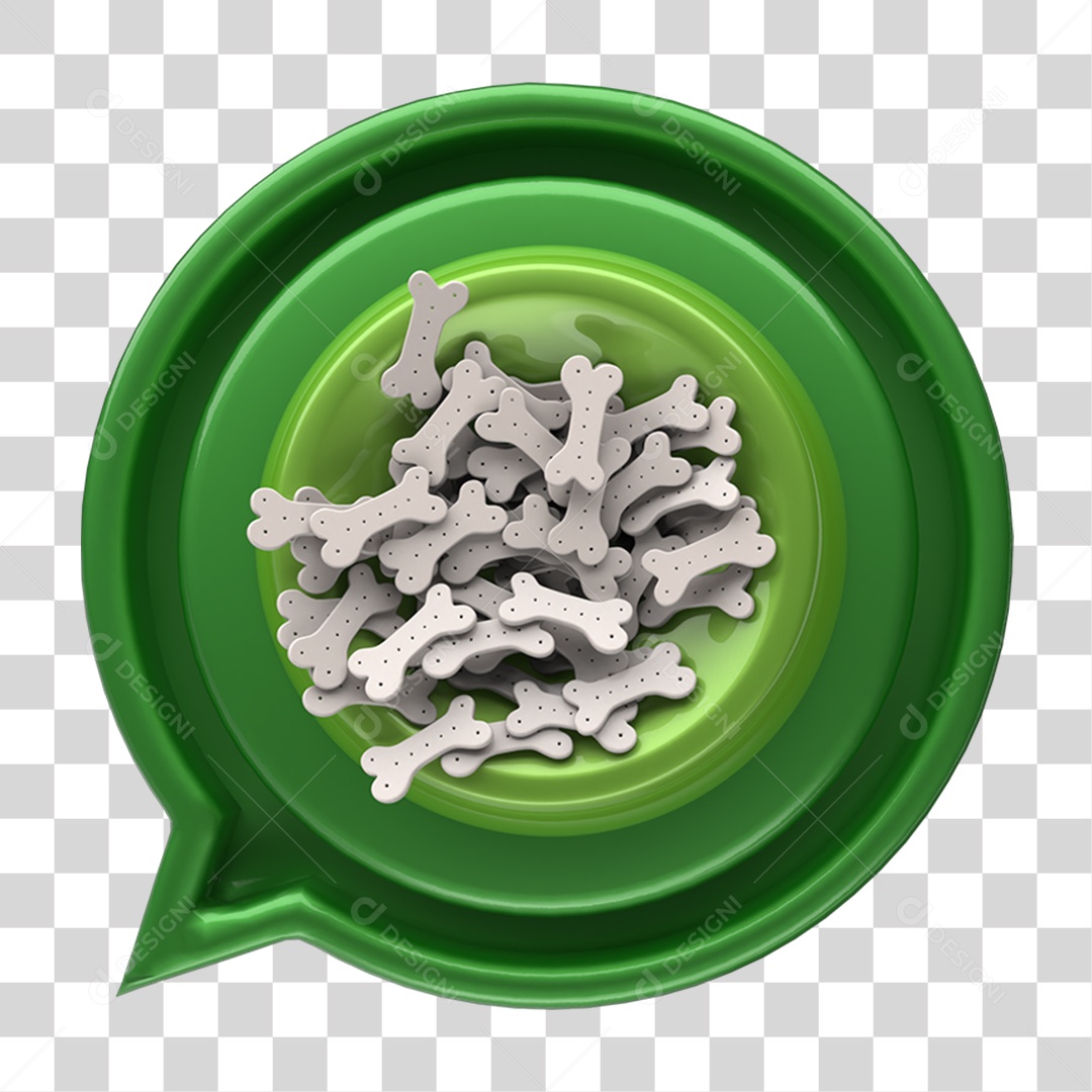 Ícone 3D Placa Símbolo Ossos Caninos Ração PNG Transparente