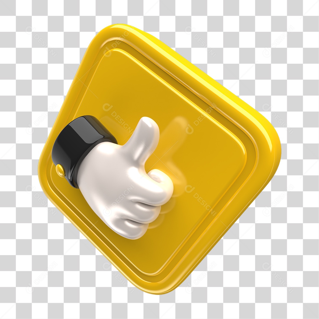 Ícone 3D Placa Símbolo Like PNG Transparente