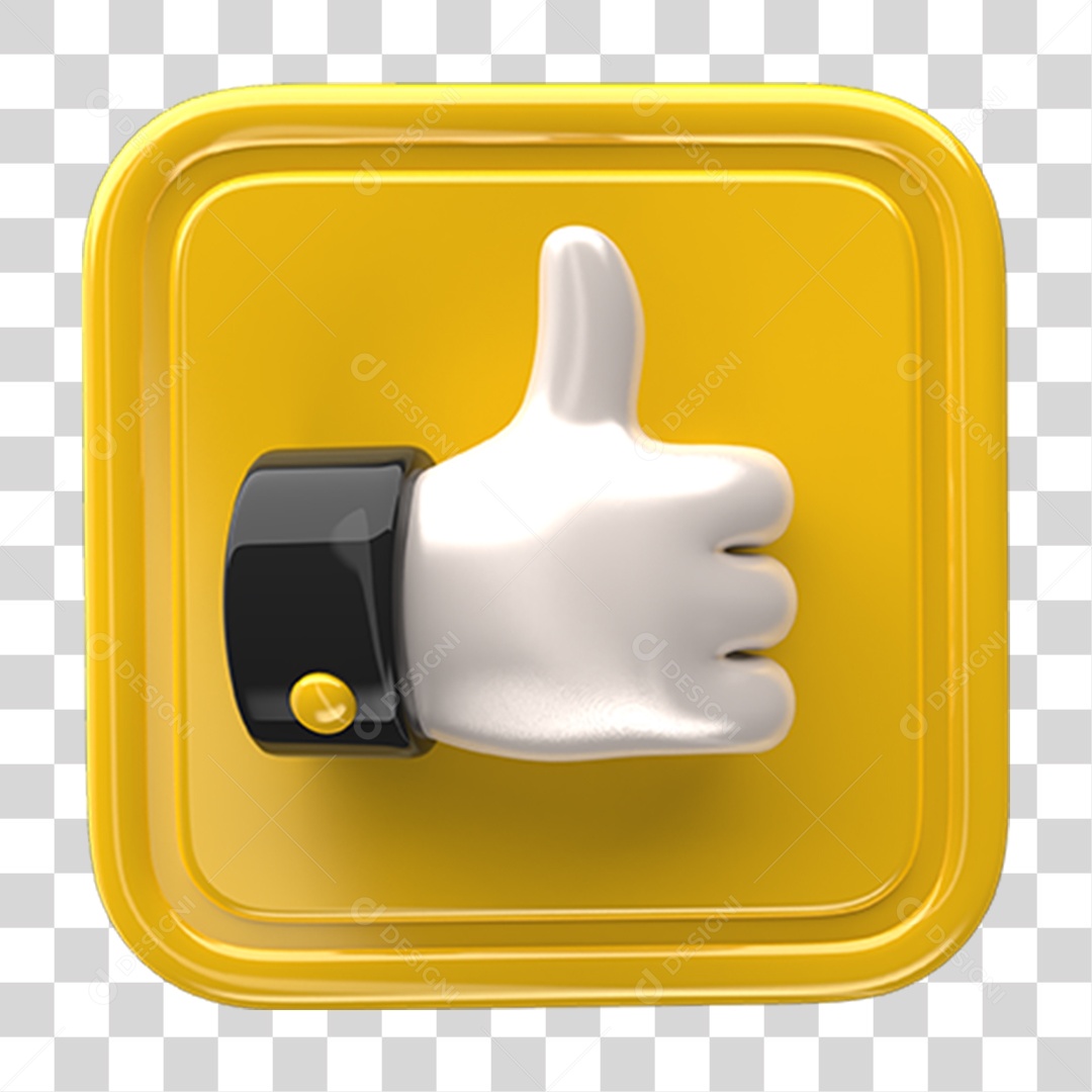 Ícone 3D Placa Símbolo Likes PNG Transparente
