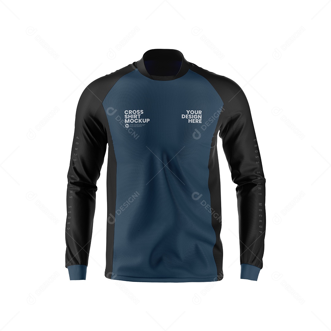 Camiseta de Motocross Vista de Frente PSD Editável Mockup