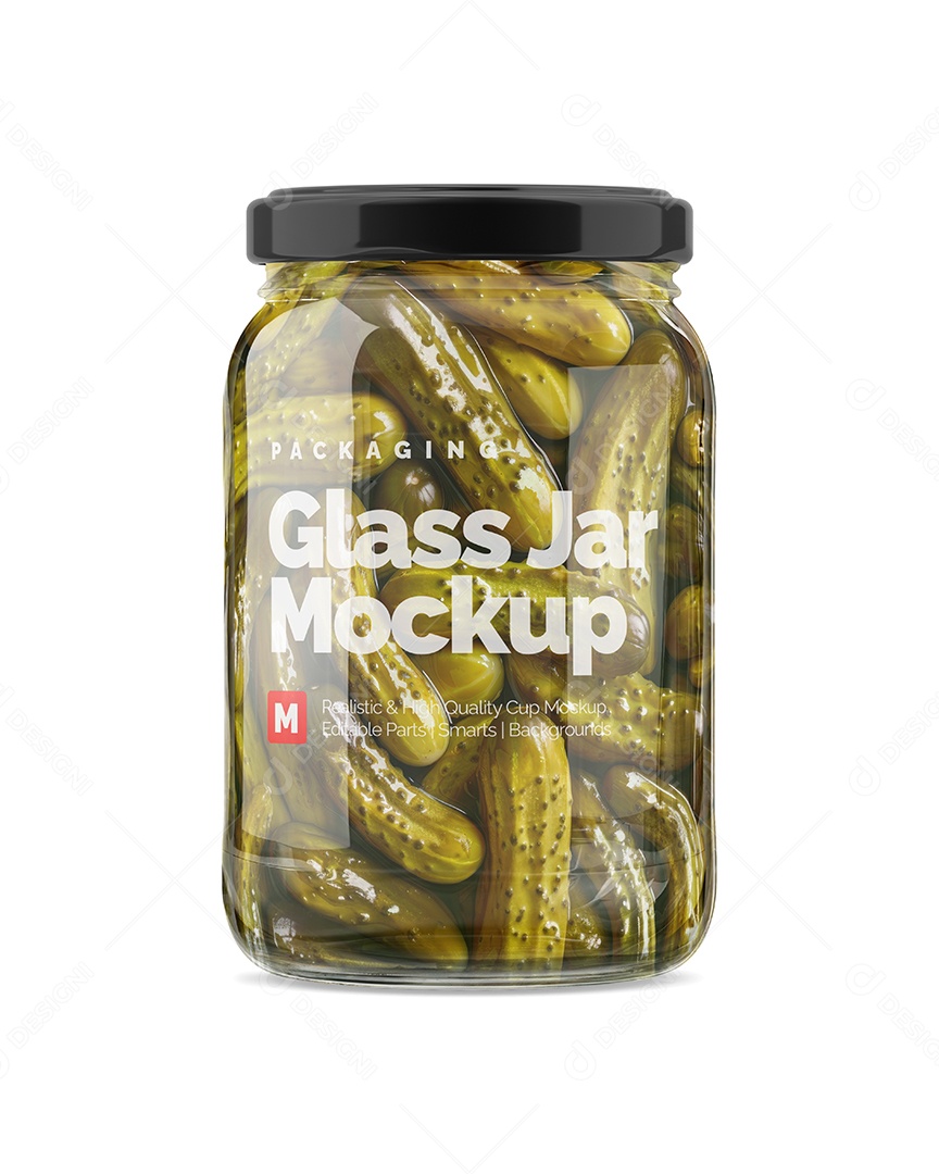 Pote de Vidro de Picles em Conserva PSD Editável Mockup
