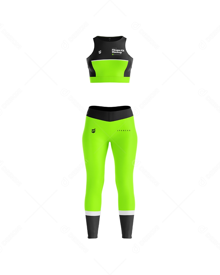Roupa de Ginástica Feminina PSD Editável Mockup