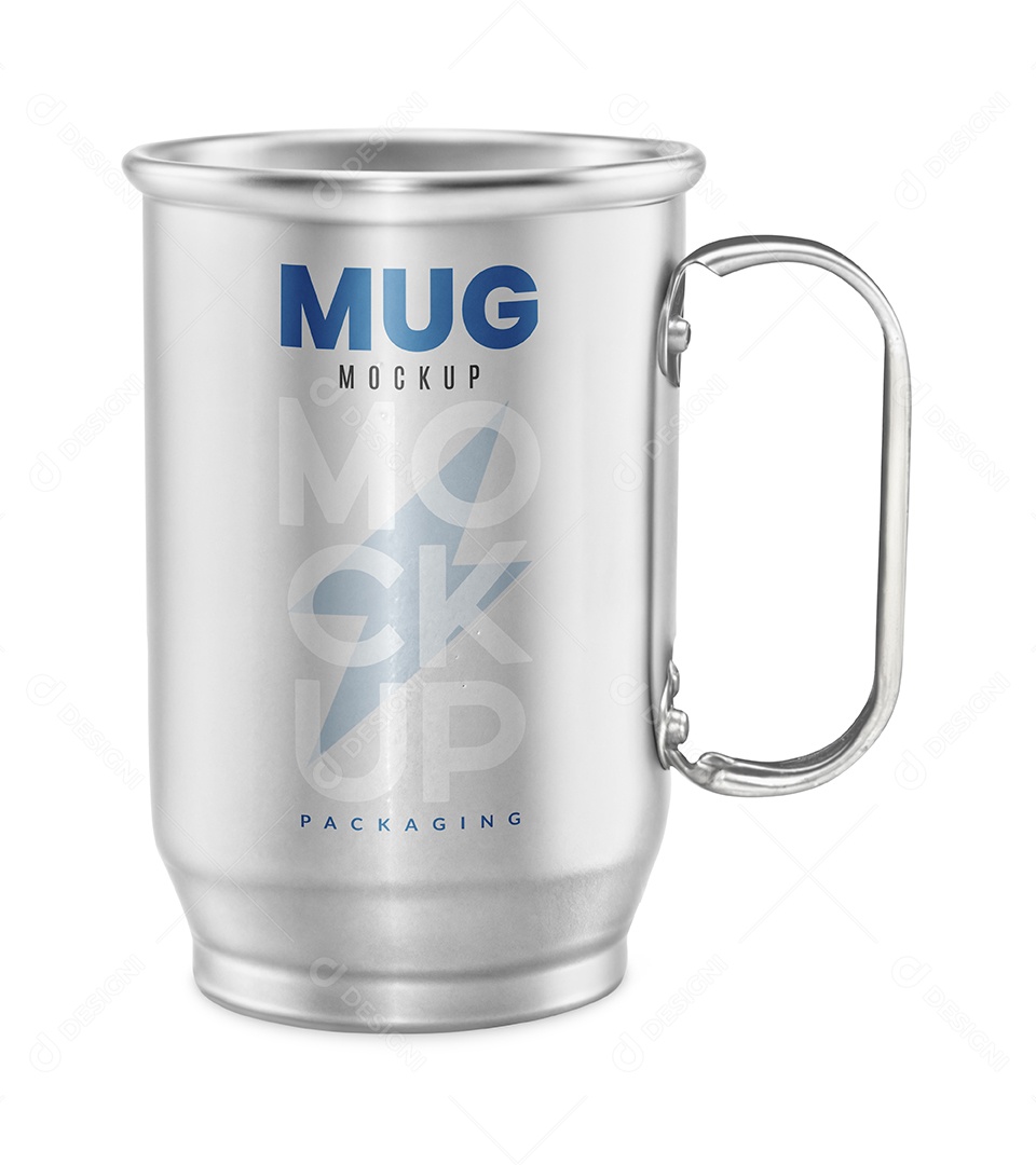 Caneca de Aluminio PSD Editavel Mockup