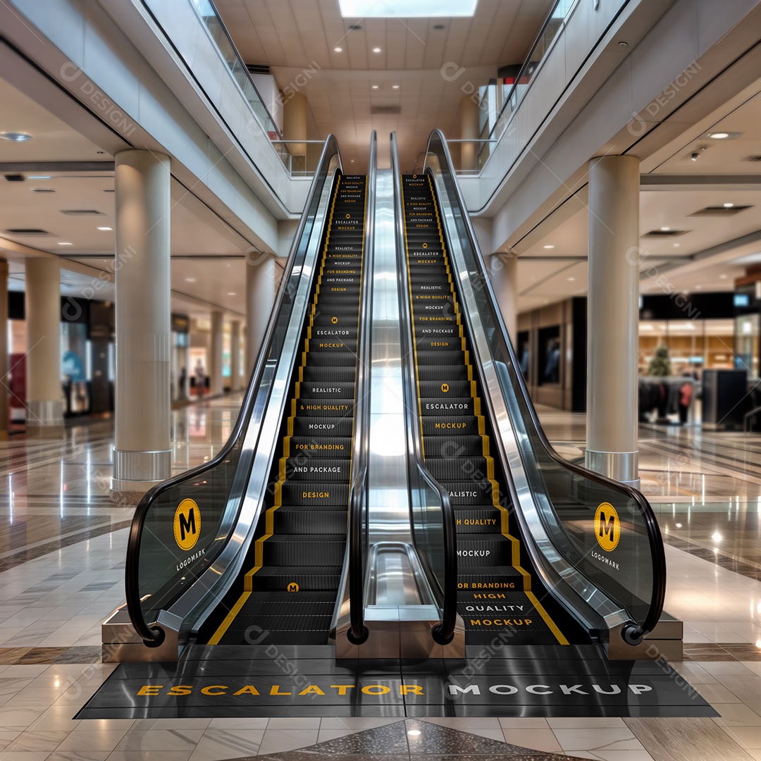 Escada Rolante PSD Editável Mockup