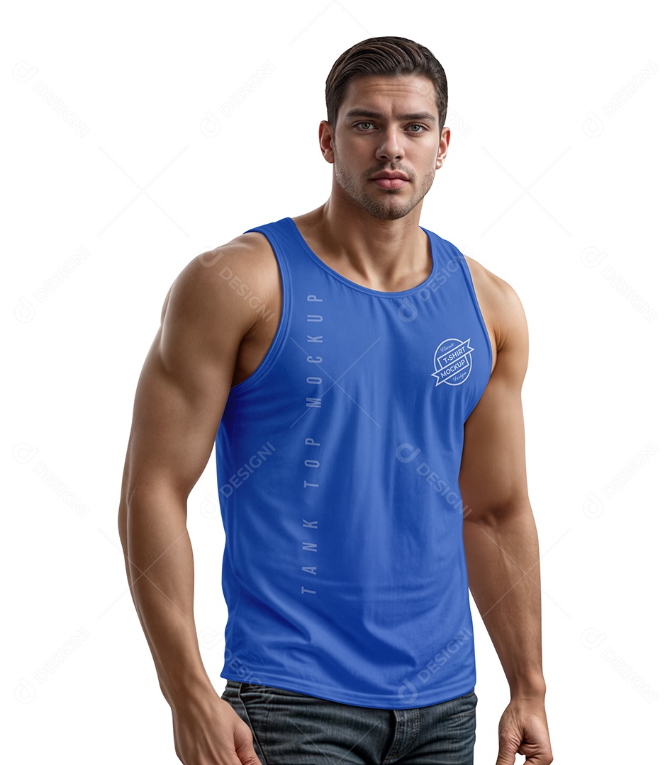 Homen Com Regata PSD Editável Mockup