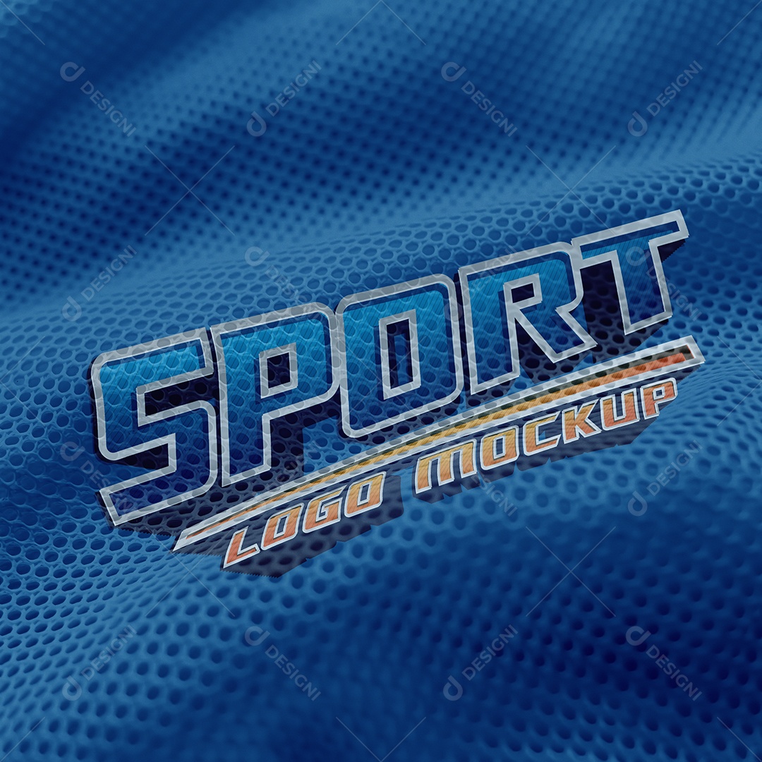 Logo Esportiva Em Tecido PSD Editável Mockup