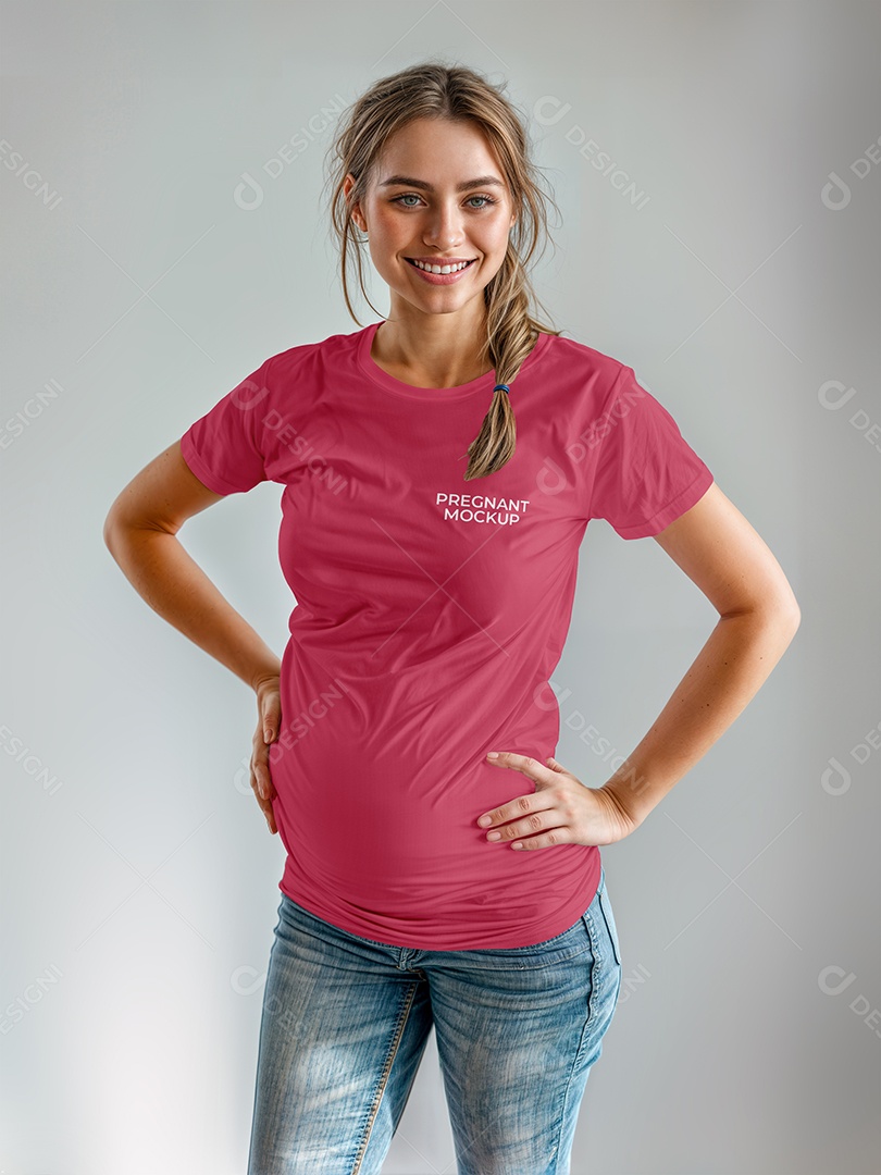 Mulher Grávida PSD Editável Mockup