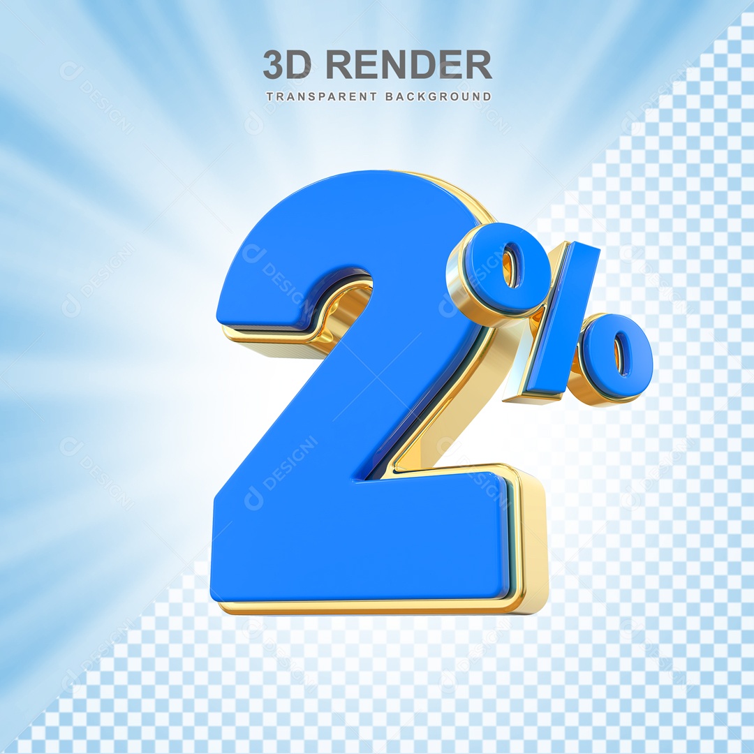 Desconto de 2% Elemento 3D Vermelho e Preto para Composição PSD