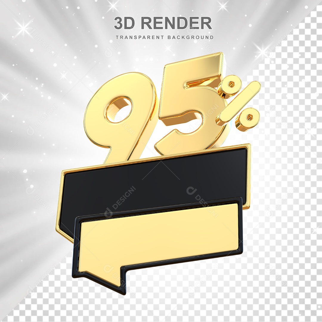 Desconto de 95% Elemento 3D Dourado para Composição PSD