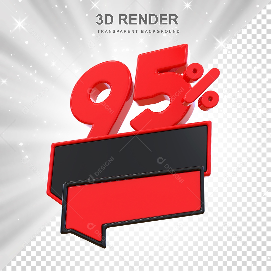Desconto de 95% Elemento 3D Vermelho e Preto para Composição PSD