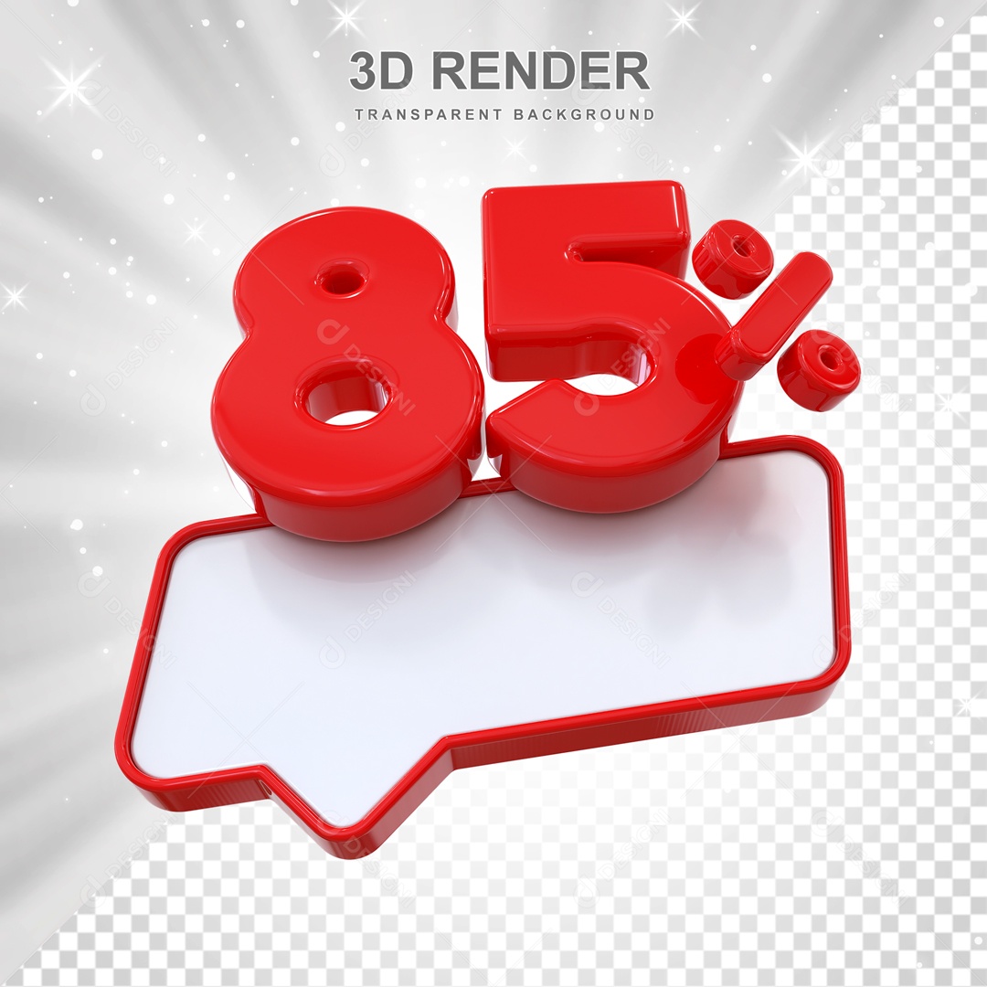 Desconto de 85% Elemento 3D Vermelho para Composição PSD
