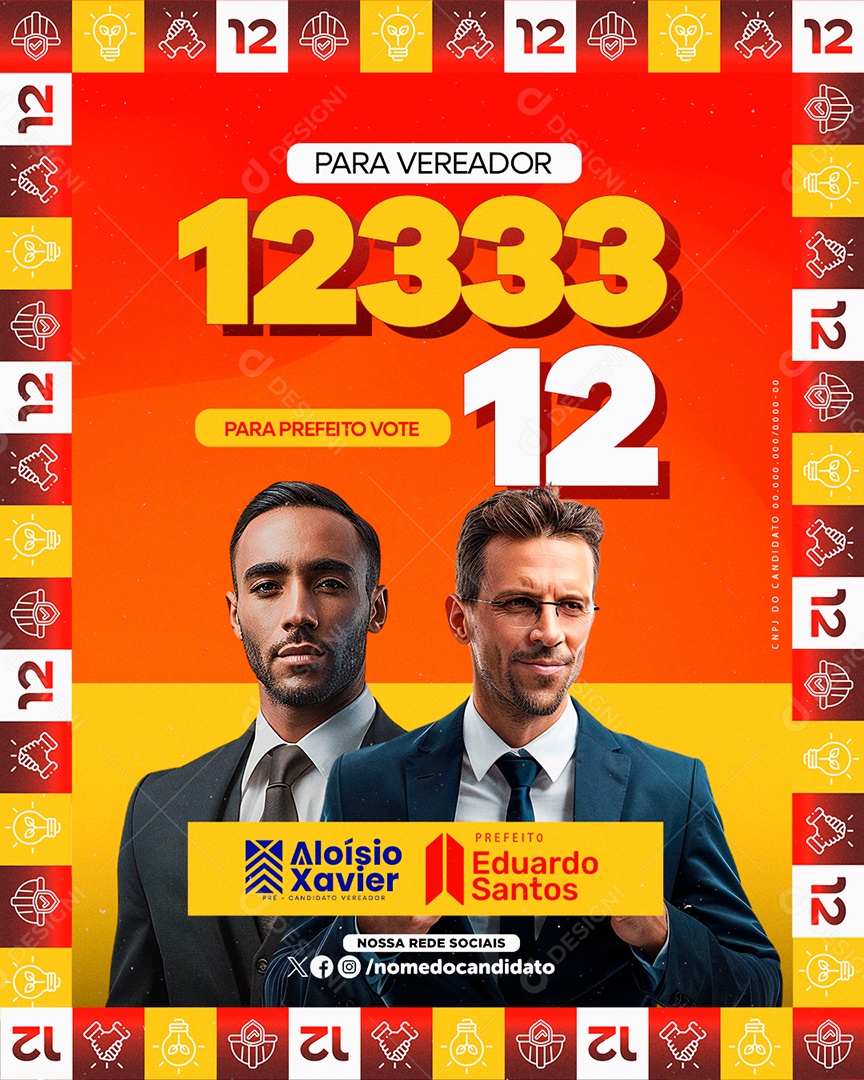 Política Prefeito Eduardo Santos Social Media PSD Editável