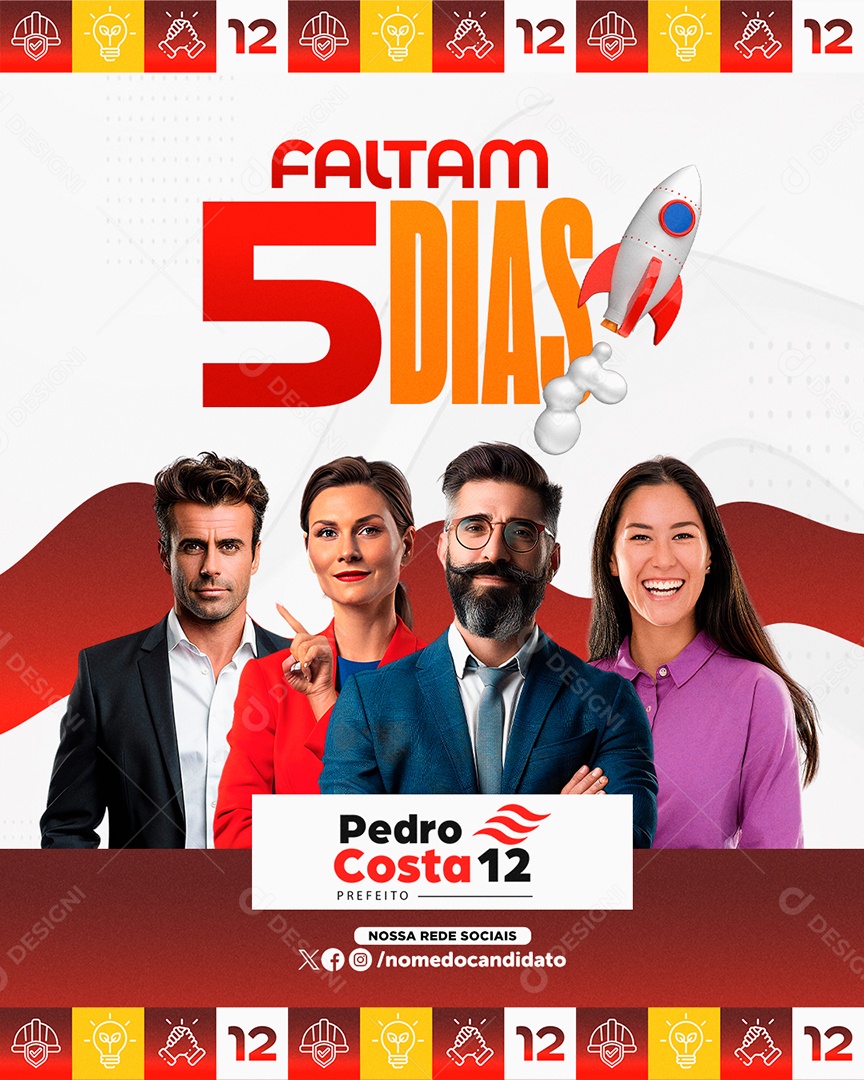 Política Prefeito Social Media PSD Editável