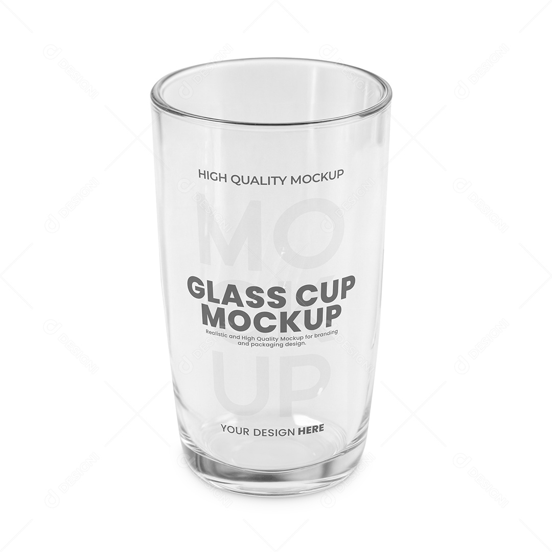 Copo de vidro Mockup PSD editável